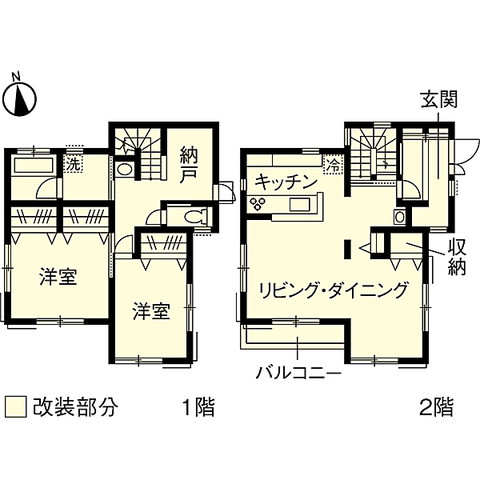 神奈川県鎌倉市戸建リフォーム・リノベーション事例｜改修後間取り図