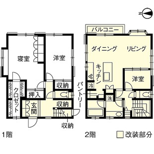 東京都杉並区戸建リフォーム・リノベーション事例｜改修後間取り図