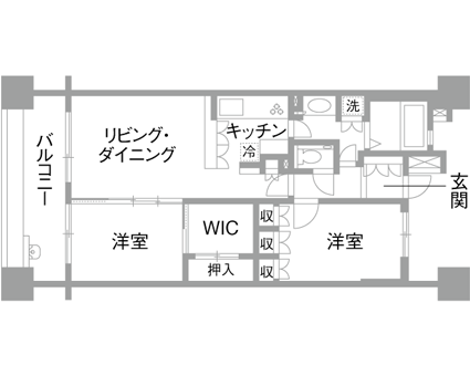 マンションリフォーム・リノベーション事例|改修前 間取り図