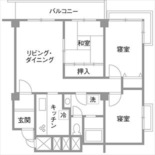 マンションリフォーム・リノベーション事例｜改修前　間取り図