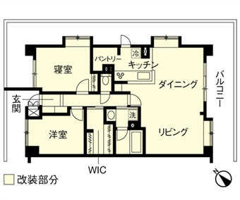 マンションリフォーム・リノベーション事例｜改修後の間取り図