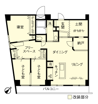 マンションリフォーム・リノベーション事例｜改修後の間取り図