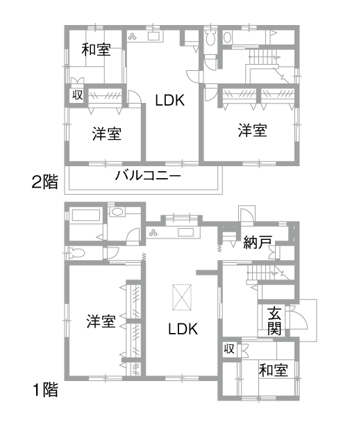 戸建てリノベーション　既存間取り図