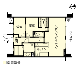 マンションリノベーション事例　間取り図｜After