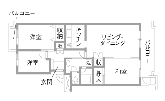 マンションリノベーション　既存間取り図