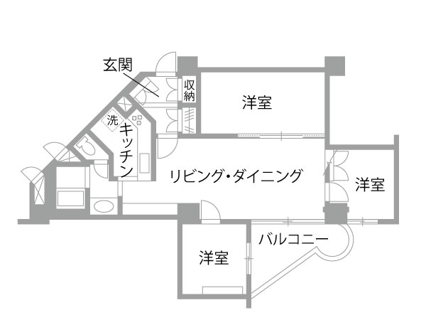 リノベーション施工事例　既存間取り図