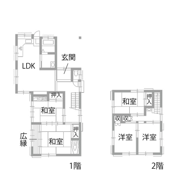 リノベーション施工事例　既存間取り図