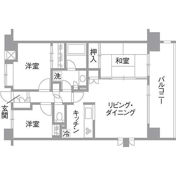 リノベーション施工事例　既存間取り図