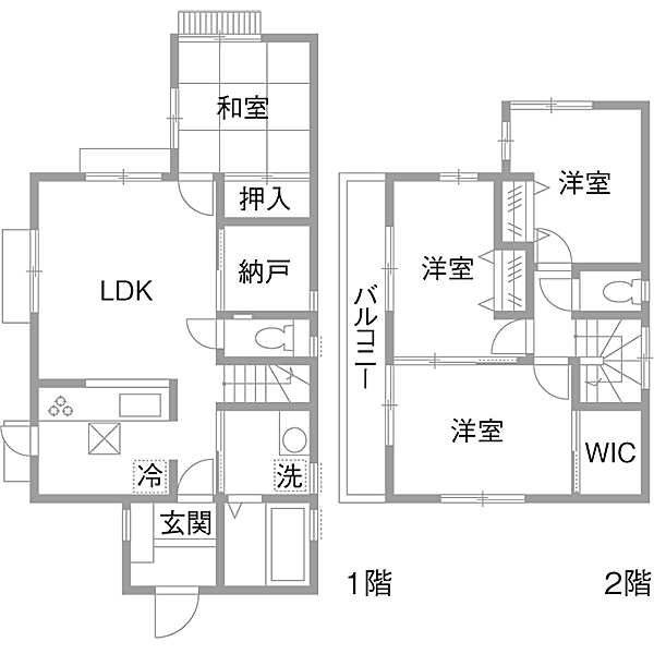 リノベーション施工事例　既存間取り図