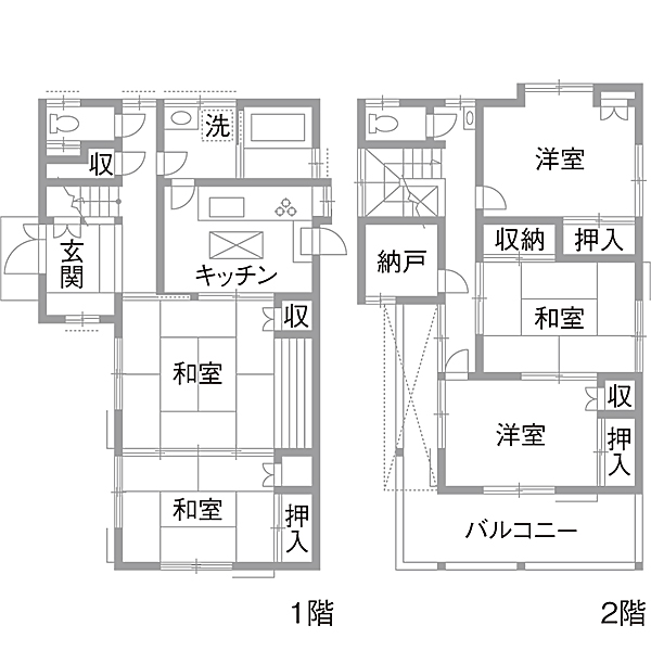 リノベーション施工事例　既存間取り図