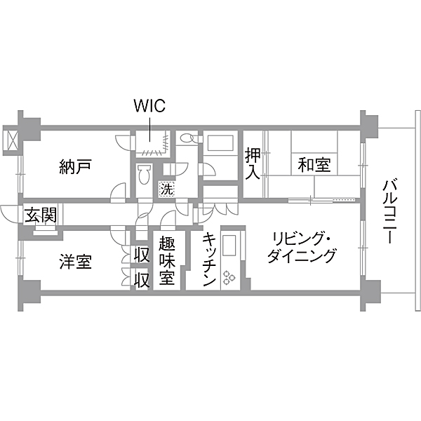 リノベーション施工事例　既存間取り図