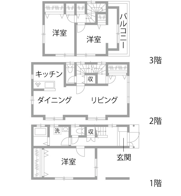 リノベーション施工事例　既存間取り図