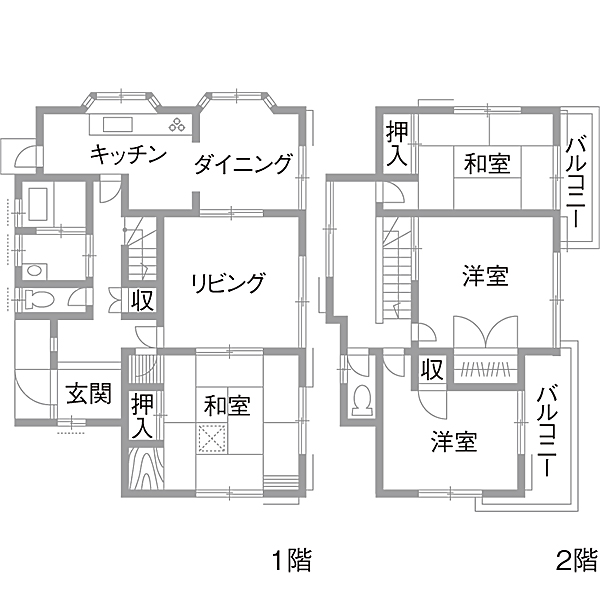 リノベーション施工事例　既存間取り図