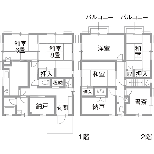 リノベーション施工事例 既存間取り図