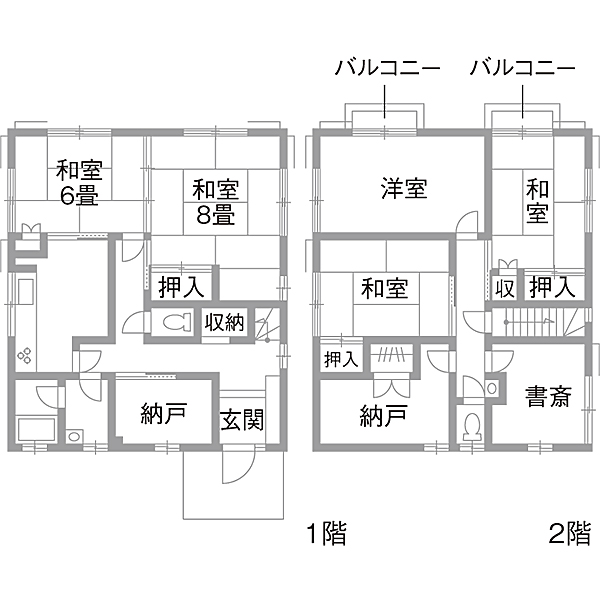 リノベーション施工事例　既存間取り図