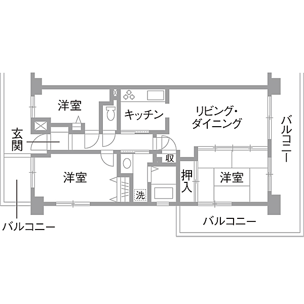 リノベーション施工事例 既存間取り図