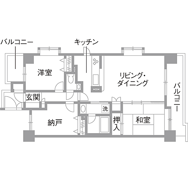 リノベーション施工事例　既存間取り図