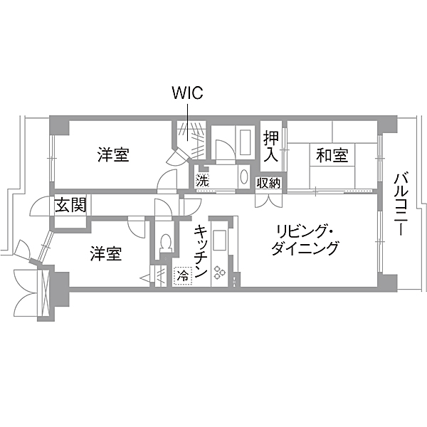 リノベーション施工事例　既存間取り図