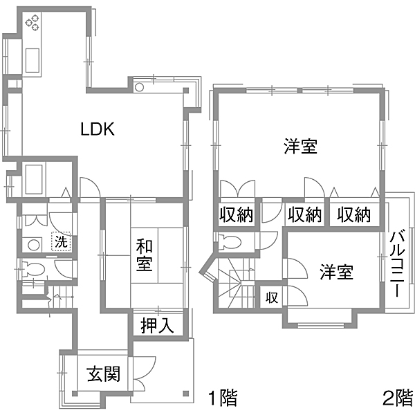 リノベーション施工事例　既存間取り図