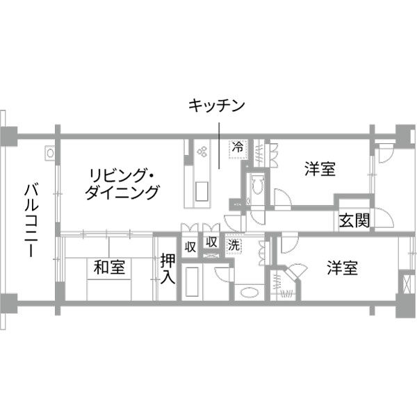 リノベーション施工事例　既存間取り図