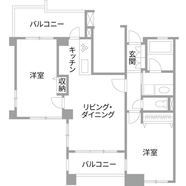 リノベーション施工事例　既存間取り図