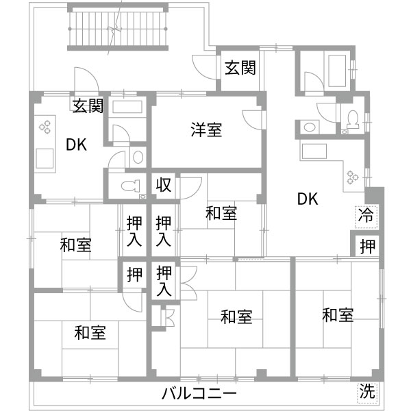 リノベーション施工事例　既存間取り図