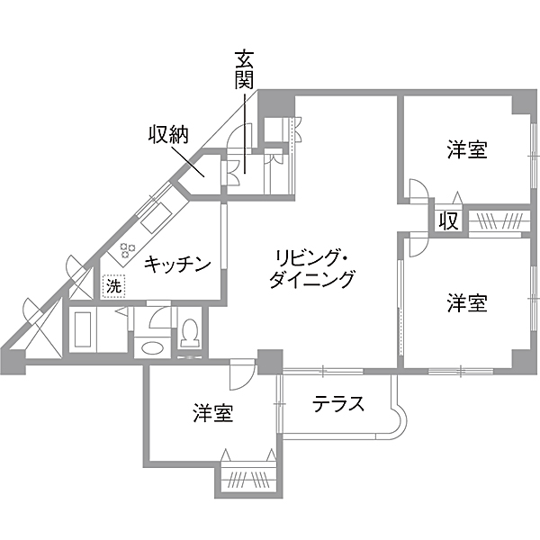 リノベーション施工事例　既存間取り図