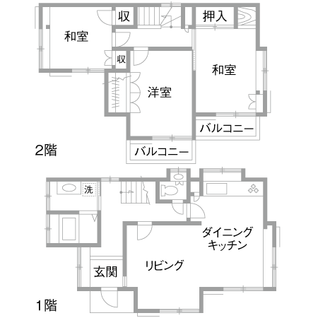 リノベーション施工事例　既存間取り図