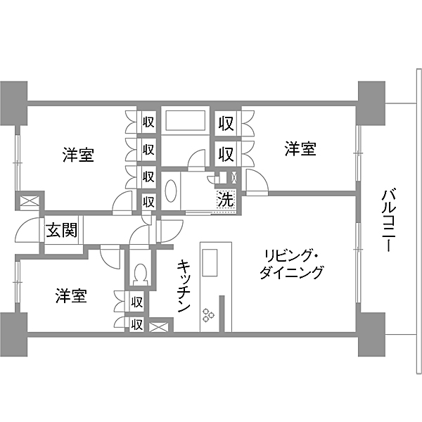 リノベーション施工事例　既存間取り図