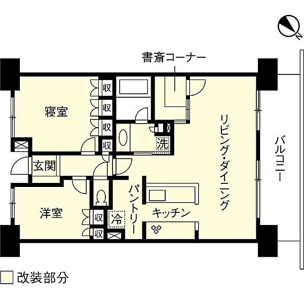 リノベーション施工事例　改修間取り図