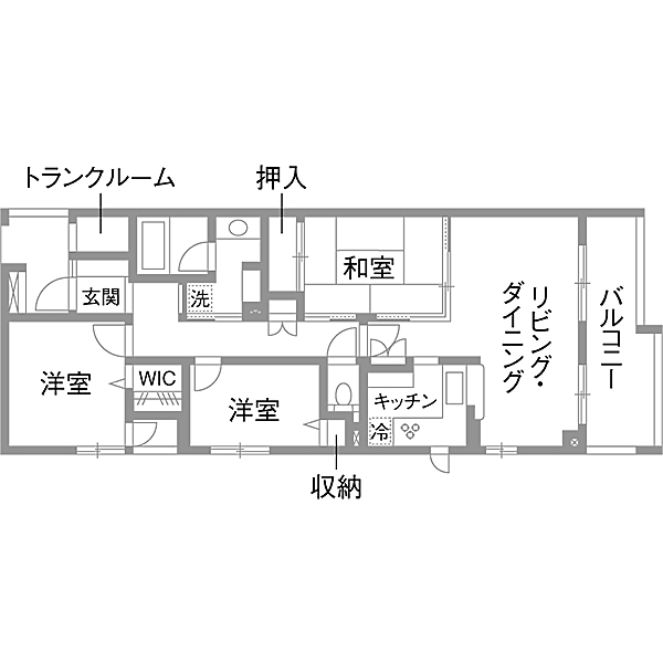 リノベーション施工事例　既存間取り図