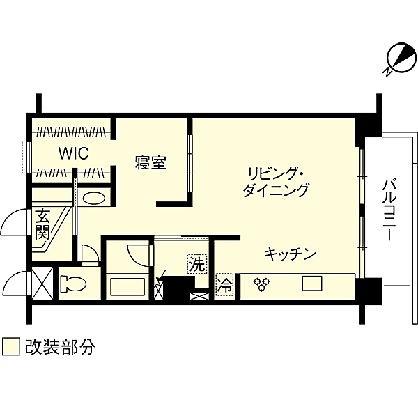 リノベーション施工事例　改修間取り図