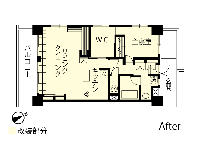 マンションリノベーション　改修後間取り図