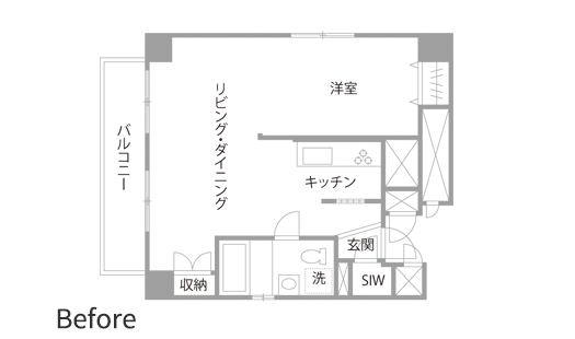 マンションリノベーション 既存間取り図