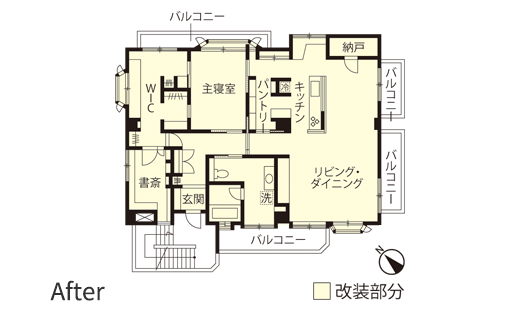 マンションリノベーション　改修後間取り図