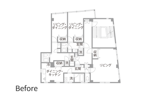 マンションリノベーション　既存間取り図