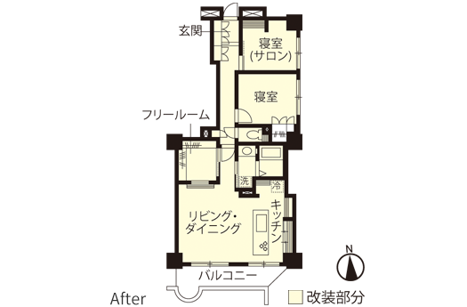 マンションリノベーション　改修後間取り図