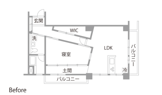 マンションリノベーション 既存間取り図