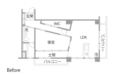 マンションリノベーション　既存間取り図