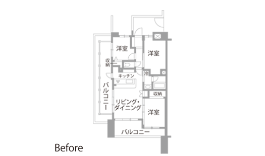 マンションリノベーション 既存間取り図