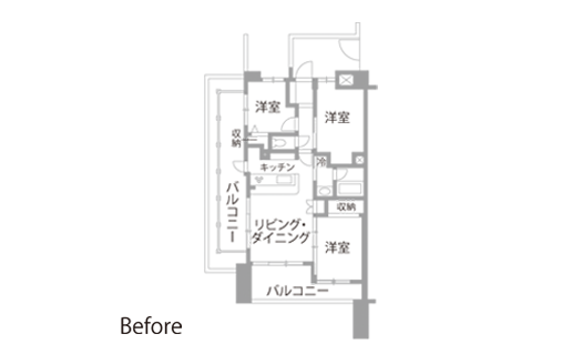 マンションリノベーション　既存間取り図