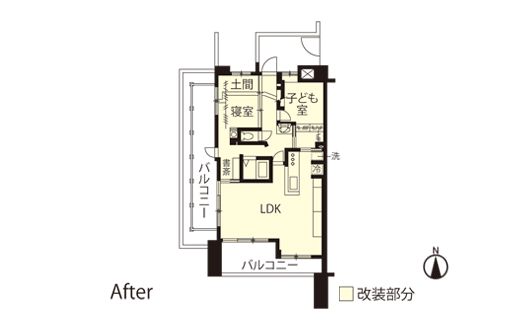 マンションリノベーション　改修後間取り図