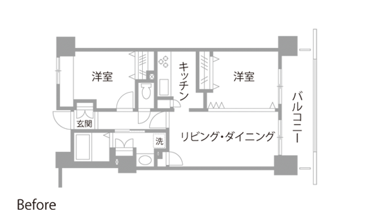 マンションリノベーション 既存間取り図