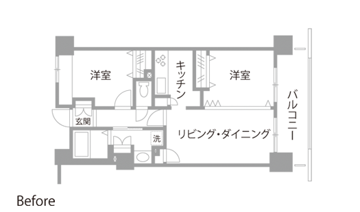 マンションリノベーション　既存間取り図