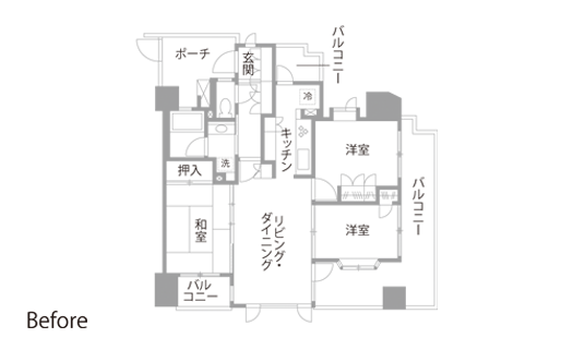 マンションリノベーション 既存間取り図