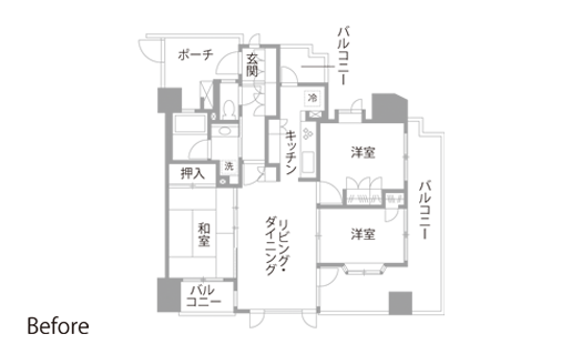 マンションリノベーション　既存間取り図