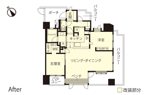 マンションリノベーション 改修後間取り図