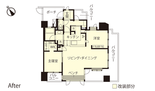 マンションリノベーション　改修後間取り図