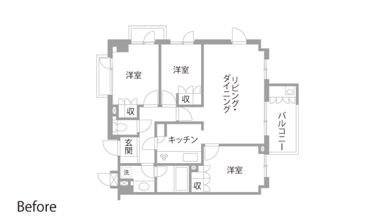 マンションリノベーション　既存間取り図