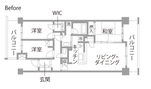 マンションリノベーション 既存間取り図